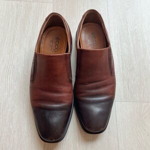 Ecco Comfort Loafers Size 43 with Inserts - Good Condition - Black and Brown